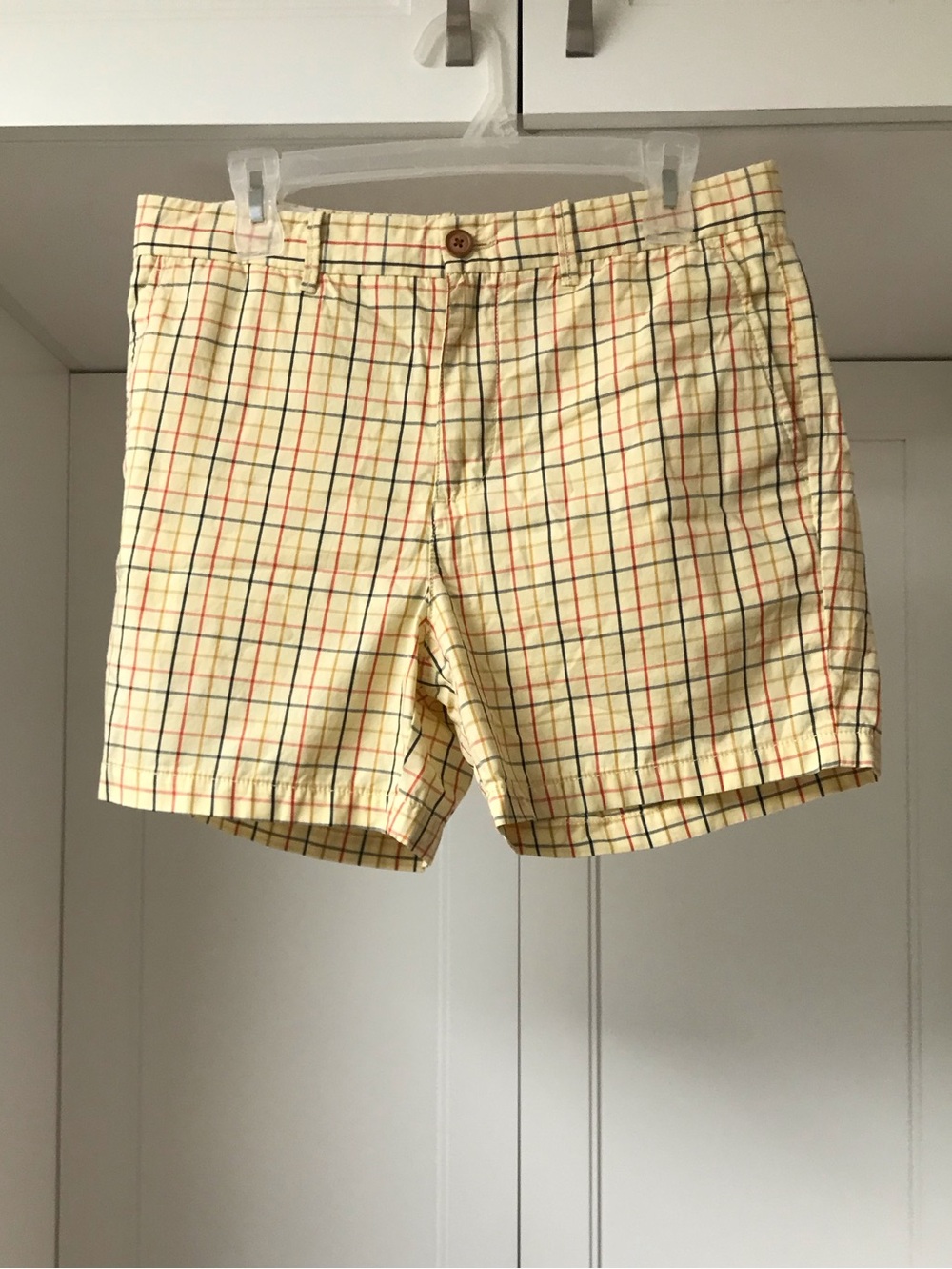 Men's Penguin Yellow Plaid 100% Cotton Shorts waist 32